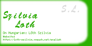 szilvia loth business card
